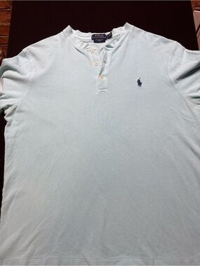 Polo by Ralph Lauren Light Blue Henley Polo Shirt